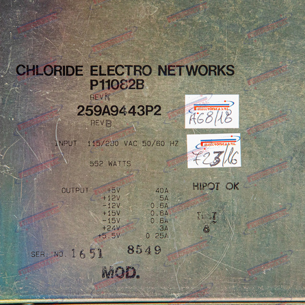 Alimentatore CHLORIDE ELECTRO NETWORKS 